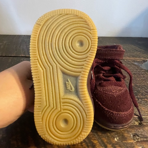 Nike Force 1 Mid Lv8 Baby Shoes Size 4C Deep Burgundy Color - Picture 3 of 7